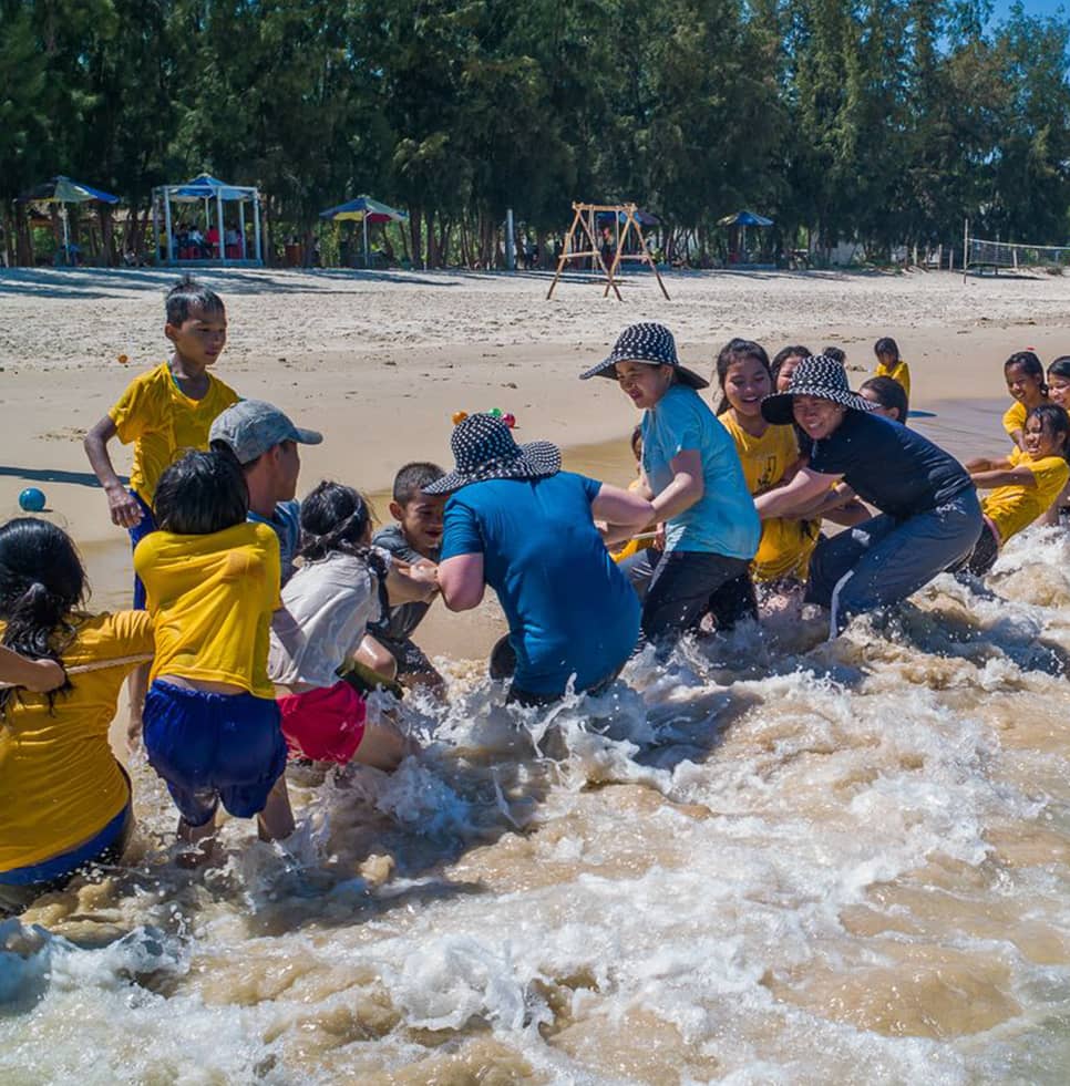 Local orphanage playing tug-o-war